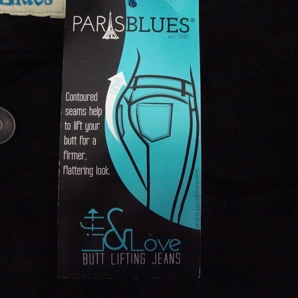 Paris Blues Jeans Junior's Size 9 Black Denim Low Rise Butt Lifting FLAWED - Picture 8 of 13